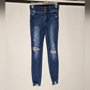 Indigo Poppy Dark Wash Skinny Jeans